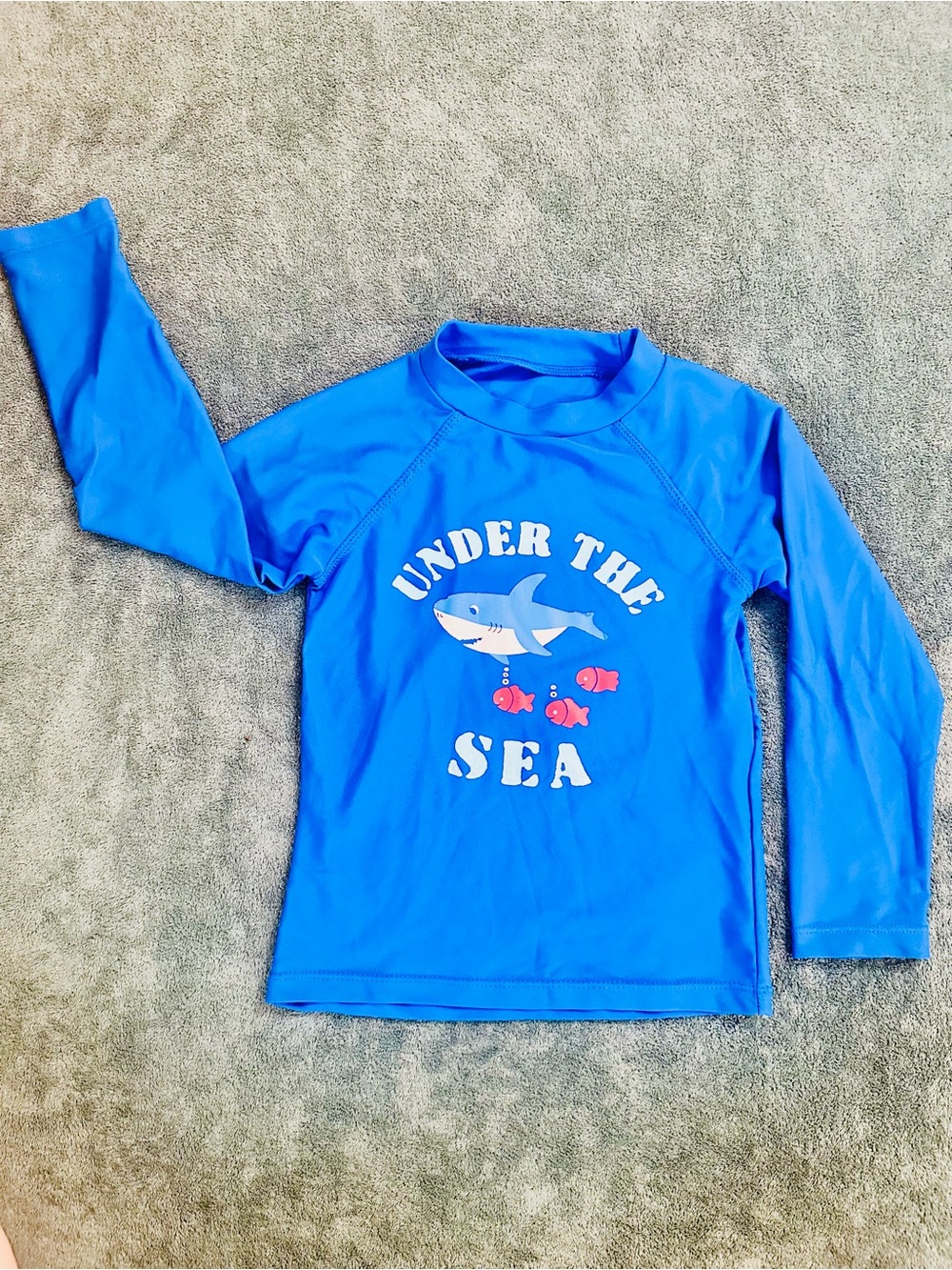 Estamico Blue Shark Rash Guard Boys 5T Long Sleeve Swim Shirt UPF
